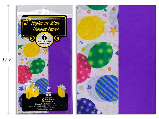 tissue paper printed (pk/6)