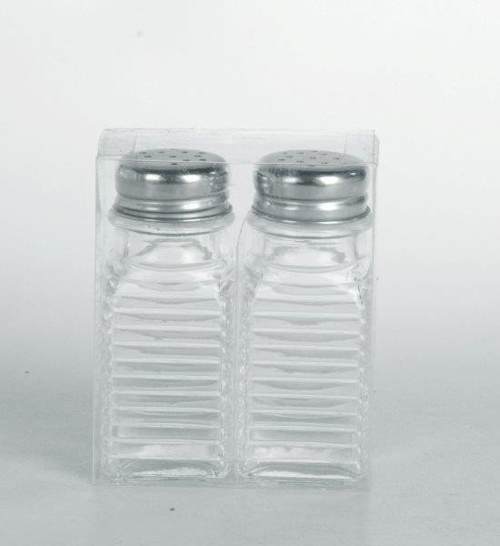 salt & pepper set glass (pk2)