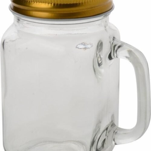 mug mason jar w/handle&lid (450ml)