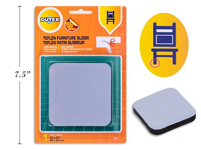 teflon furniture slider 3 3/8"x3 3/8"