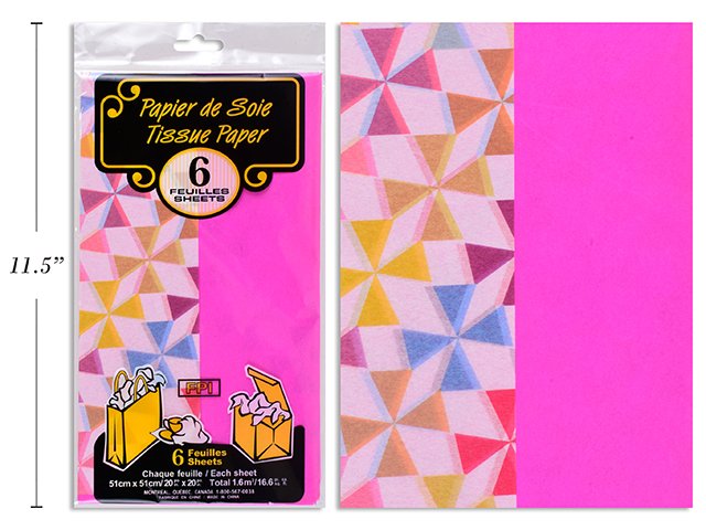6 tissues (2 printed retro & 4 regular)