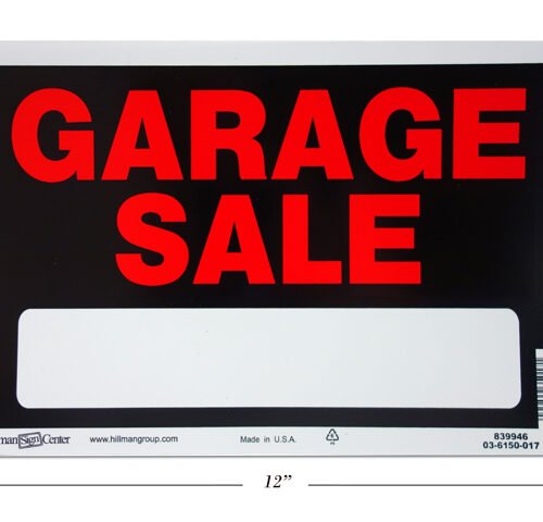 garage sale sign 8x12"