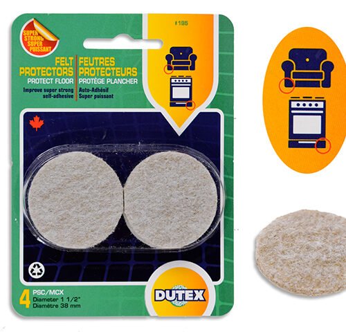 self adhesive felt pads 1 1/2" (38mm) (pk4)