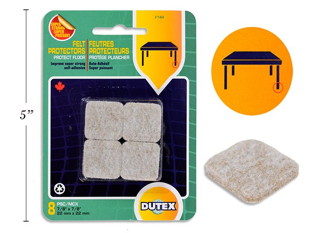 self adhesive felt pads 7/8"x7/8" (pk8)