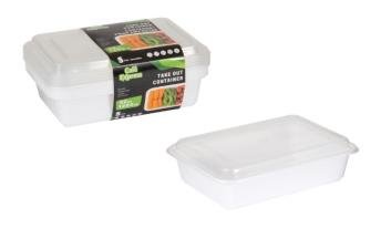 RECTANGULAR TAKE OUT PP CONT 1250ml w/LID 5/PK X 12/CS