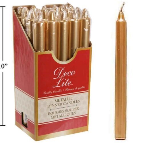 metallic gold dinner candle