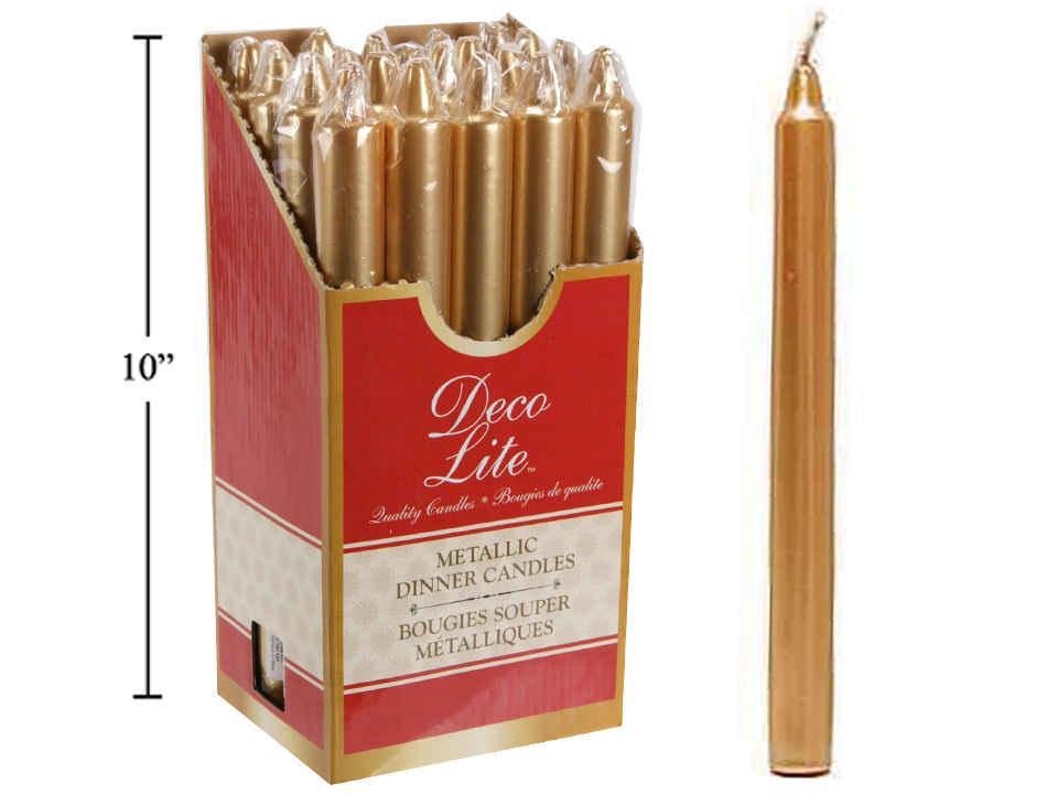 metallic gold dinner candle
