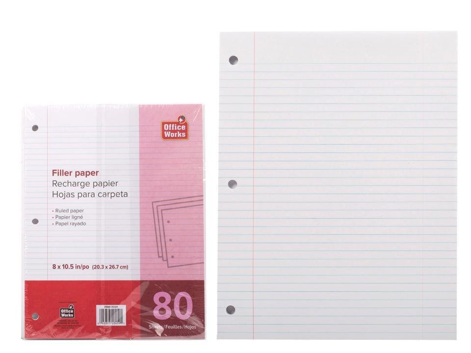 80 filler paper