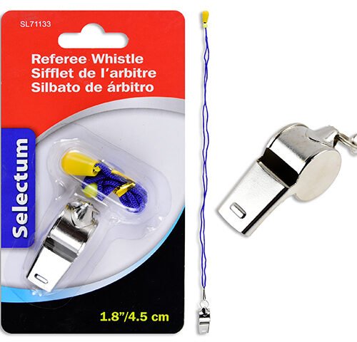 METAL WHISTLE WITH KEY CHAIN, 4.5CM
