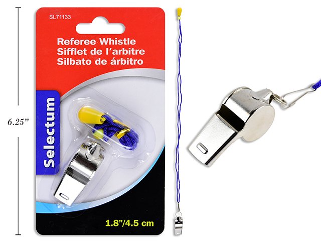 METAL WHISTLE WITH KEY CHAIN, 4.5CM