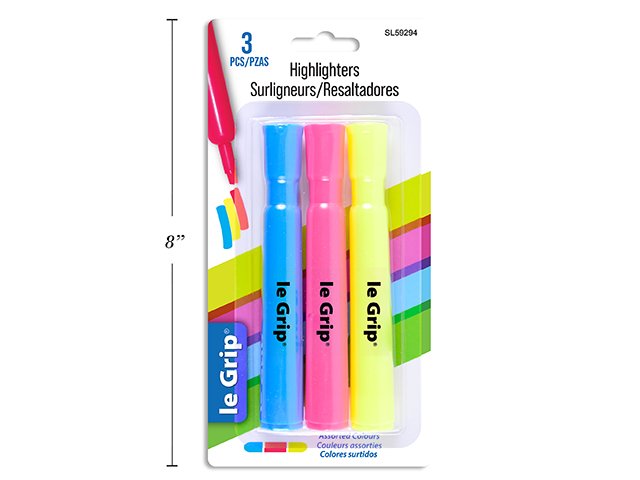 FLUROSCENT HIGHLIGHTERS (Pk/3)