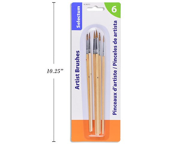 ART BRUSHES ROUND POINT (PK/6)
