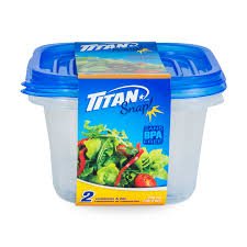 TITAN SNAP TALL SQUARE FOOD CONTAINER 900ML 2/PK X 5/CS