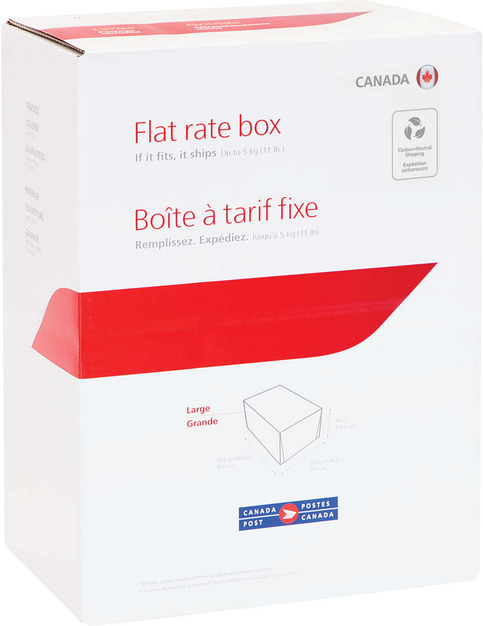 flat rate box 35.5x26.3 x 5.3cm small prepaid