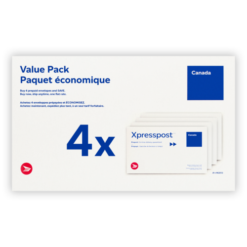 xpresspost™ prepaid envelope canada shipping value pack small(4 envelopes)