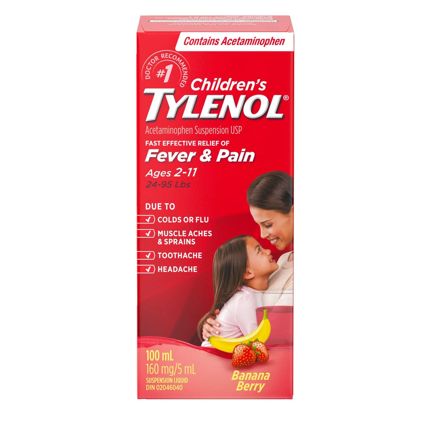 children's tylenol fever n pain banana berry flavor