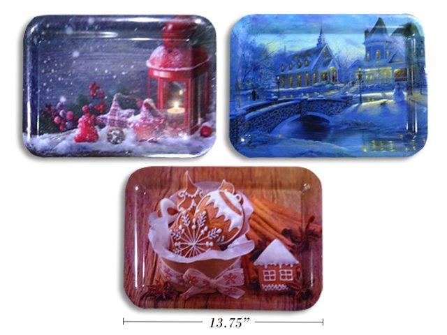 photo print rectangle serving tray 13x8"