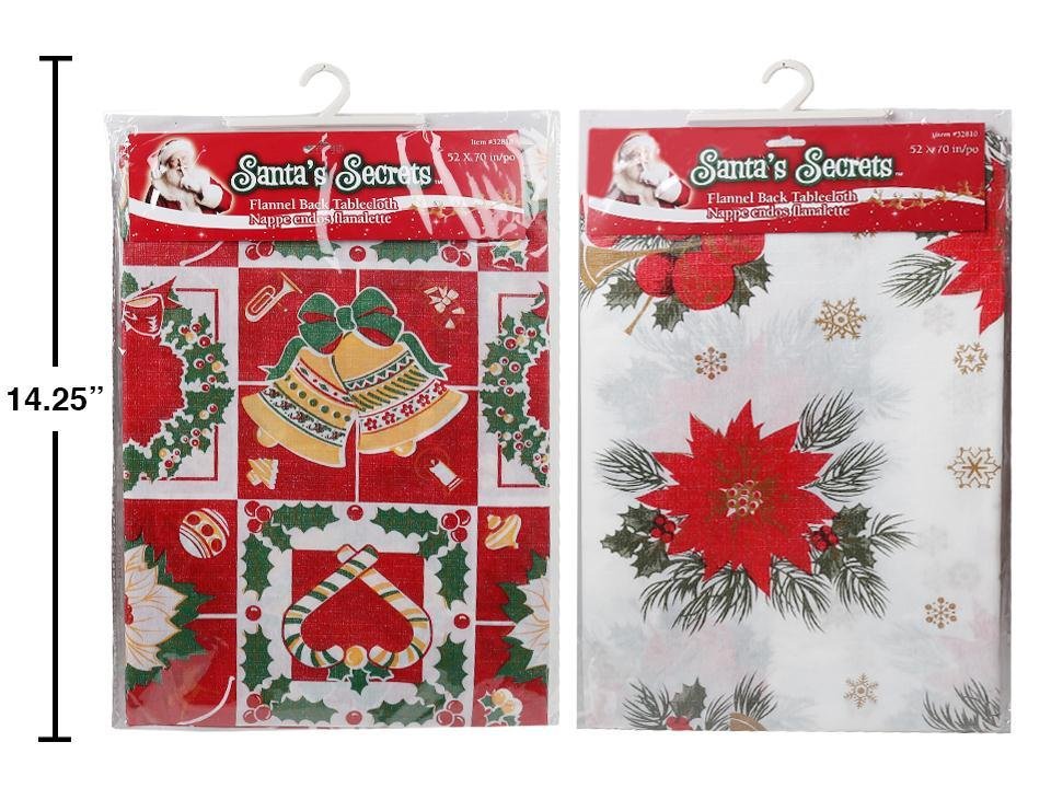 flannel back tablecloth, 52x70"
