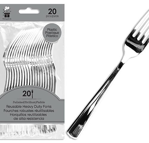 plastic silver forks (pk/20)