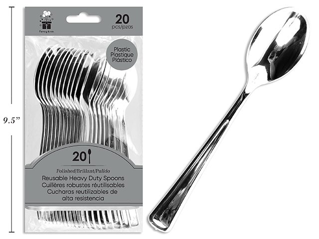 plastic silver spoons (pk/20)