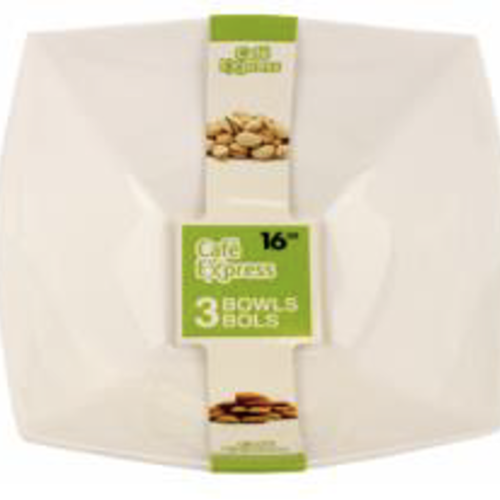16oz sq bowl white (pk3)