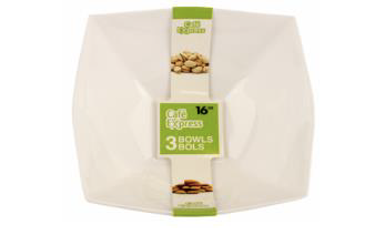 16oz sq bowl white (pk3)