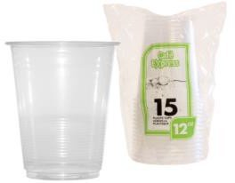 12oz plastic cups (pk15)