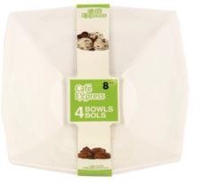 8oz sq bowls white (pk4)