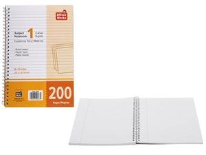 subject notebook coil, 6x9" (200pgs)