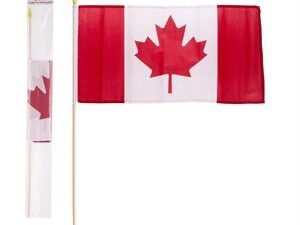 canada flag w/stick 18"x9", nylon