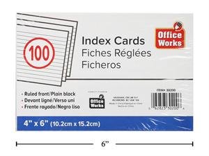 4x6" ruled index card (pk/100)
