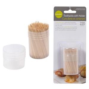 l.gourmet toothpicks w/ holder (pk220)