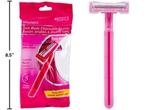 ladies razors, twin blade (pk/5)