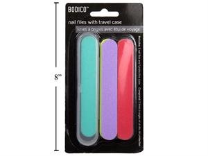 nail files w travel/ protective case (pk/5)