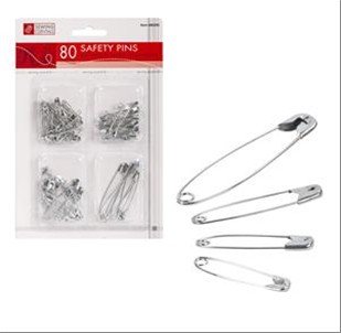sewing e. 80 pc metal safety pins