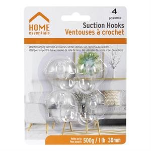suction plastic hooks, 30mm 4/pack (bx/10)