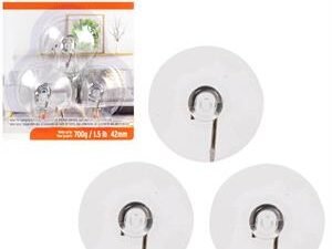 suction metal hooks, 42mm (pk/3)