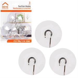 suction metal hooks, 42mm (pk/3)