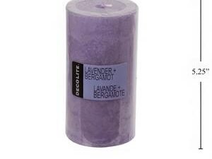 decolite large pillar, lavender 2.75"x5.25