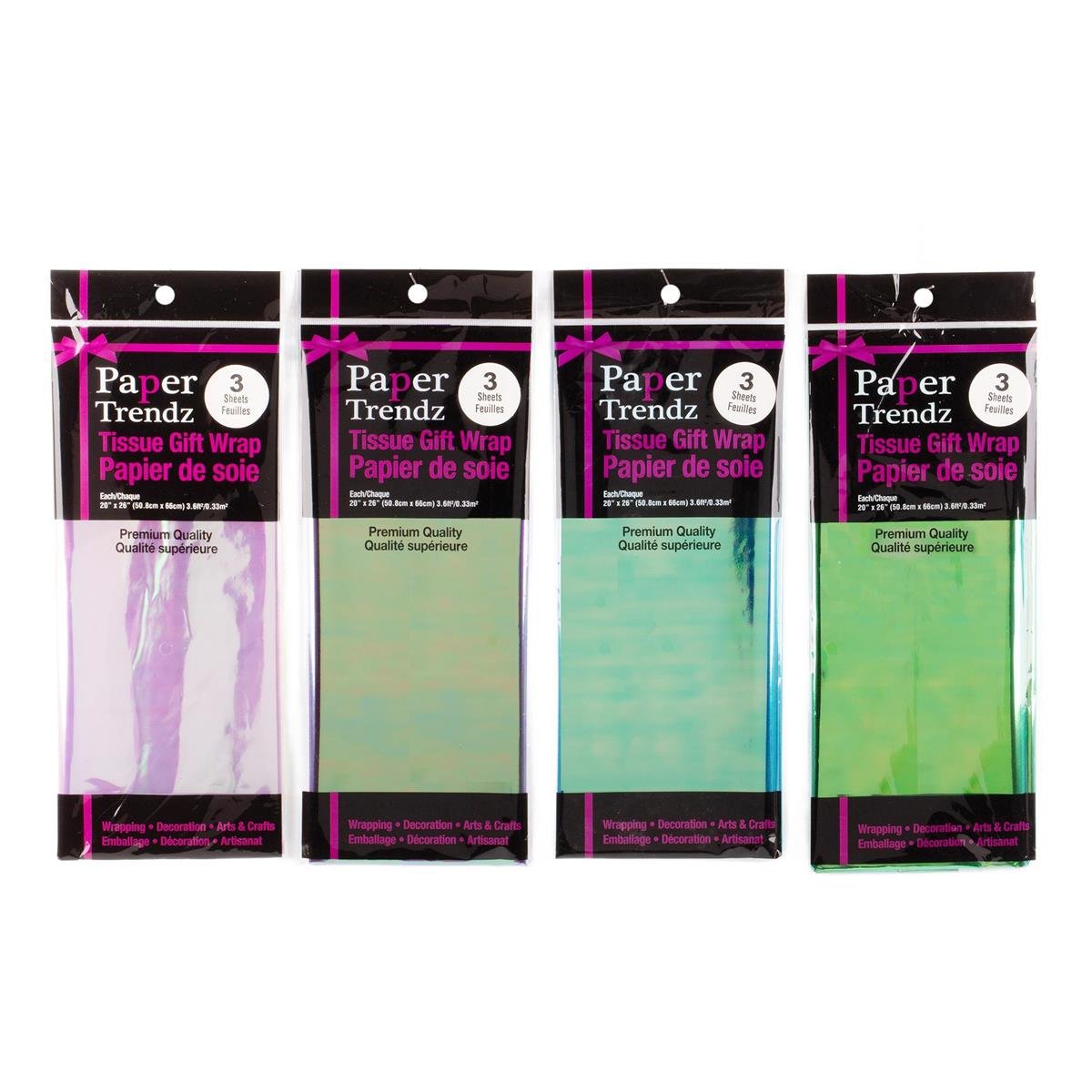 tissue paper, cellophane multi 20"x26" (10 sheet)