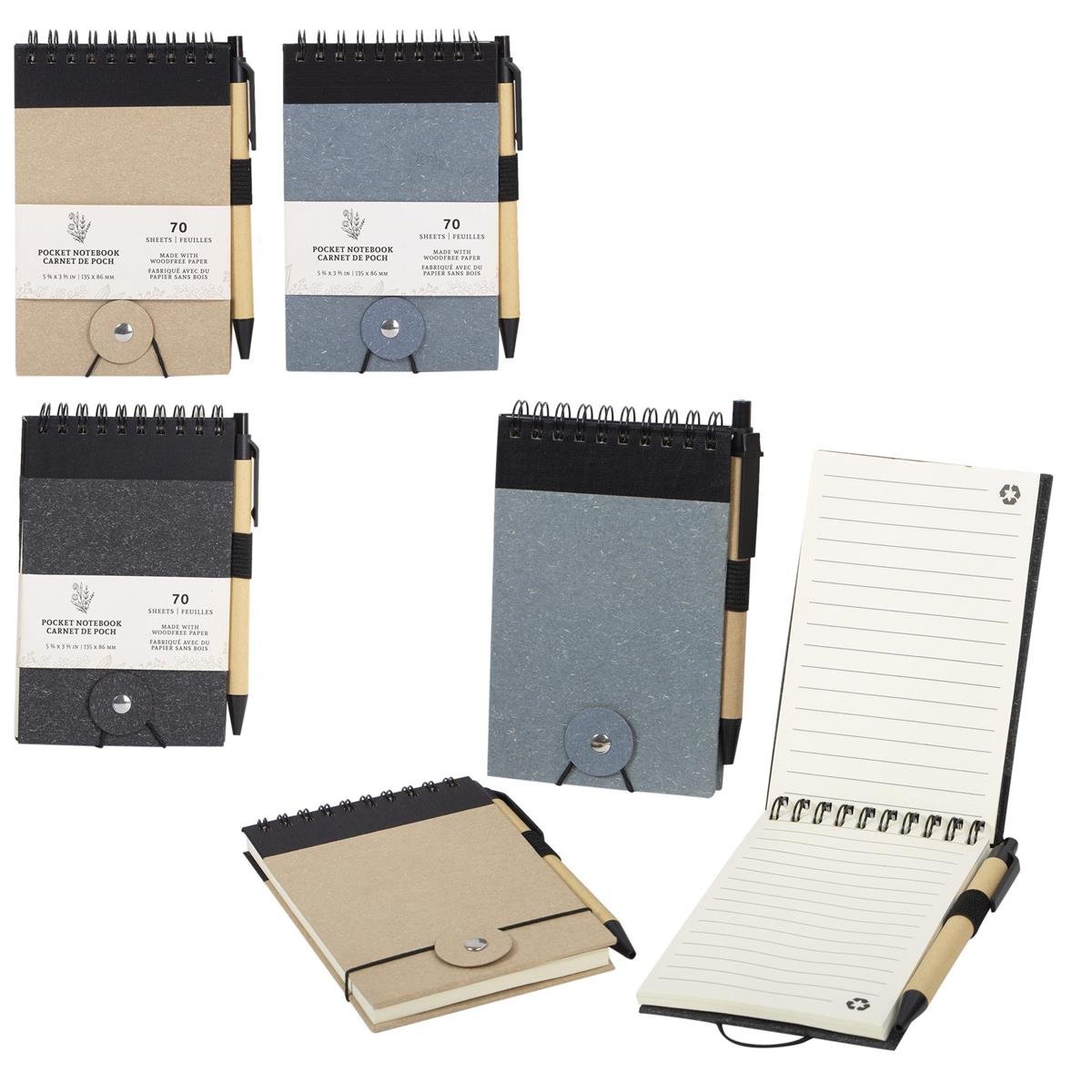 fiber pocket pad w/pen 85x135mm