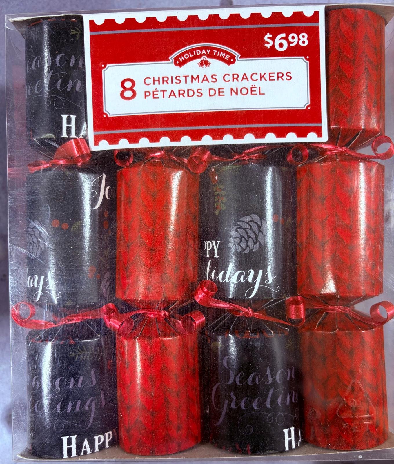 xmas holiday time crackers (pk/8)