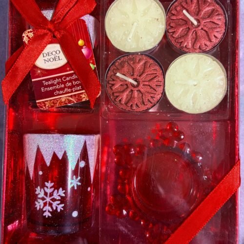 tealight candle set (4candles+3holders)