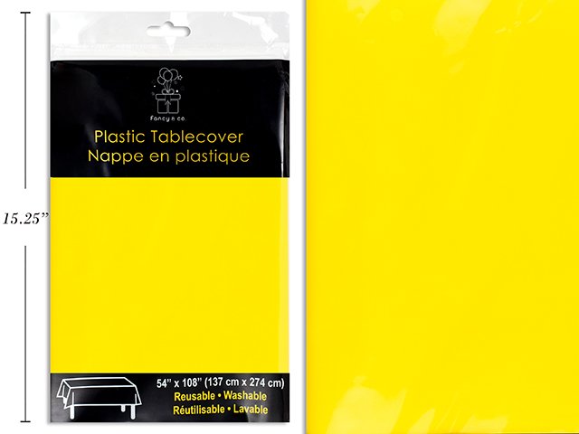 yellow plastic table cover 54x108" (40.5 sq ft)