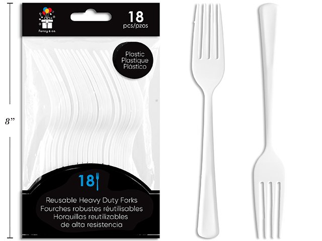 white heavy duty plastic forks (pk/18)