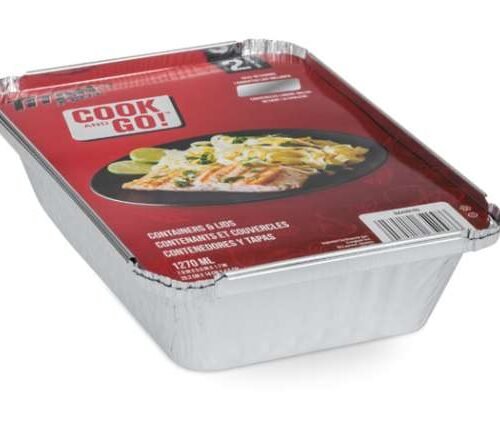 foil 3lb. rect alum cont.w/ lids (pk/2)