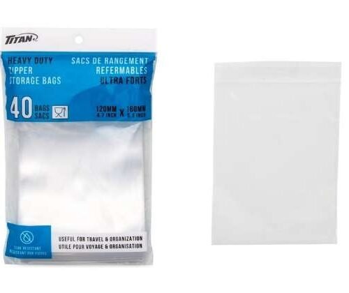 hd zipper storage bags 12x16cm (pk/40)