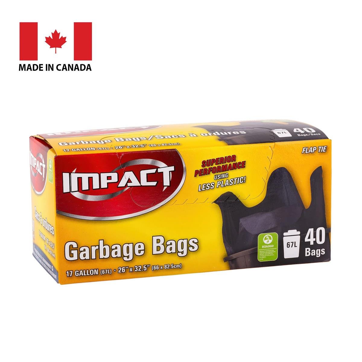 Garbage Bags w/ Flap Ties 26x32.5" (Pk/40)