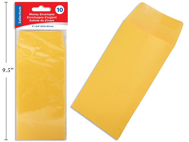 SELECTRUM MONEY ENVELOPES 15.5X8.5CM (PK/10)