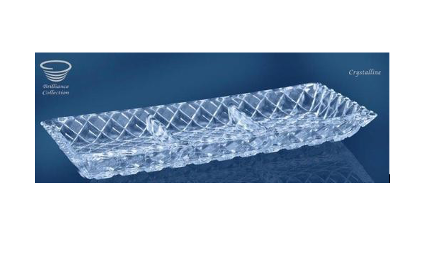 DIVIDED DISH 3 SECTION CRYSTALLINE